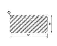 GRENEN 45 x 95 MM GEIMPREGNEERD MET 4 AFGERONDE HOEKEN