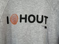SWEATER I LOVE HOUT LICHTGRIJS