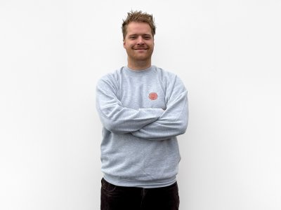 SWEATER I LOVE HOUT LICHTGRIJS