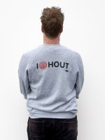 SWEATER I LOVE HOUT LICHTGRIJS