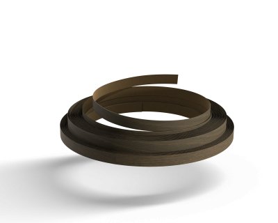 QUERKUS KANTFINEER ESPRESSO 0.6/24MM  100 LOPENDE METER/ROL  ZONDER LIJM   Q-ED24-P-06-15