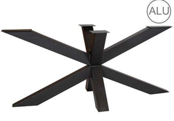 METALEN ONDERSTEL RAL 9005 ZWART 3171 Model Spin 160 - H=71 160 x 80cm profiel 100 x 100mm