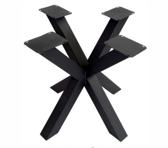 METALEN ONDERSTEL RAL 9005 ZWART 3172 Model Spin 80 salon - H=35cm 48 x 50cm profiel 40 x 40mm
