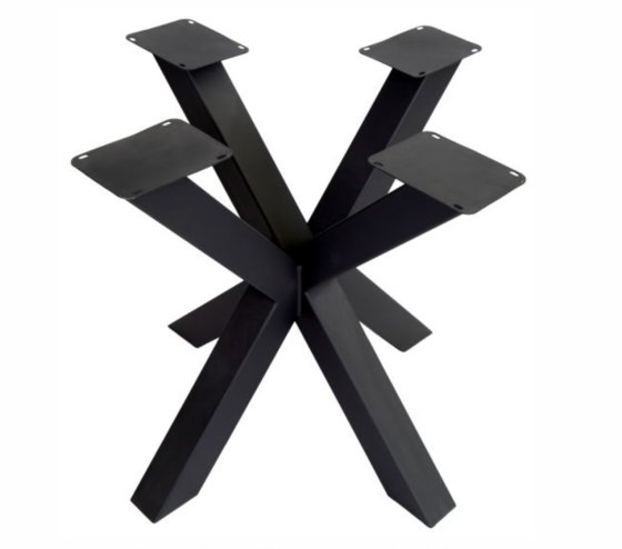 METALEN ONDERSTEL RAL 9005 ZWART 3174 Model Spin 80 elegant - H=71cm 80 x 80cm profiel 80 x 80mm