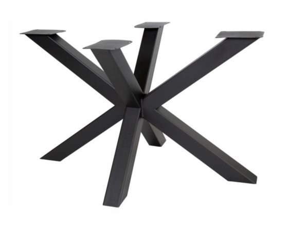 METALEN ONDERSTEL RAL 9005 ZWART 3175 Model Spin 120 elegant - H=71cm 120 x 80cm profiel 80 x 80mm