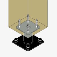 VASTE PAALVOET ZWART 100 MM