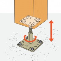 PAALVOET REGELBAAR 100X130MM KIT incl. bouten