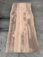 WERKBLAD MASSIEF NOTEN EURO. 40 MM LAMELLEN DOORLOPEND IN 60 - 250 MM MIX 2 LANGE ZIJDEN BOOMKANT 800 x 800 MM