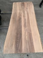 WERKBLAD MASSIEF NOTEN EURO. 40 MM LAMELLEN DOORLOPEND IN 60 - 250 MM MIX 2 LANGE ZIJDEN BOOMKANT 800 x 800 MM