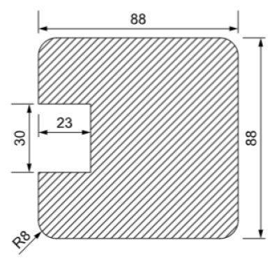 ZWART GEIMPREGNEERDE EINDPAAL 30MM 90X90/1950MM