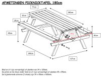 PICKNICKTAFEL 180 CM (180x145x78cm)