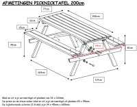 PICKNICKTAFEL 200 CM (200x145x78cm)